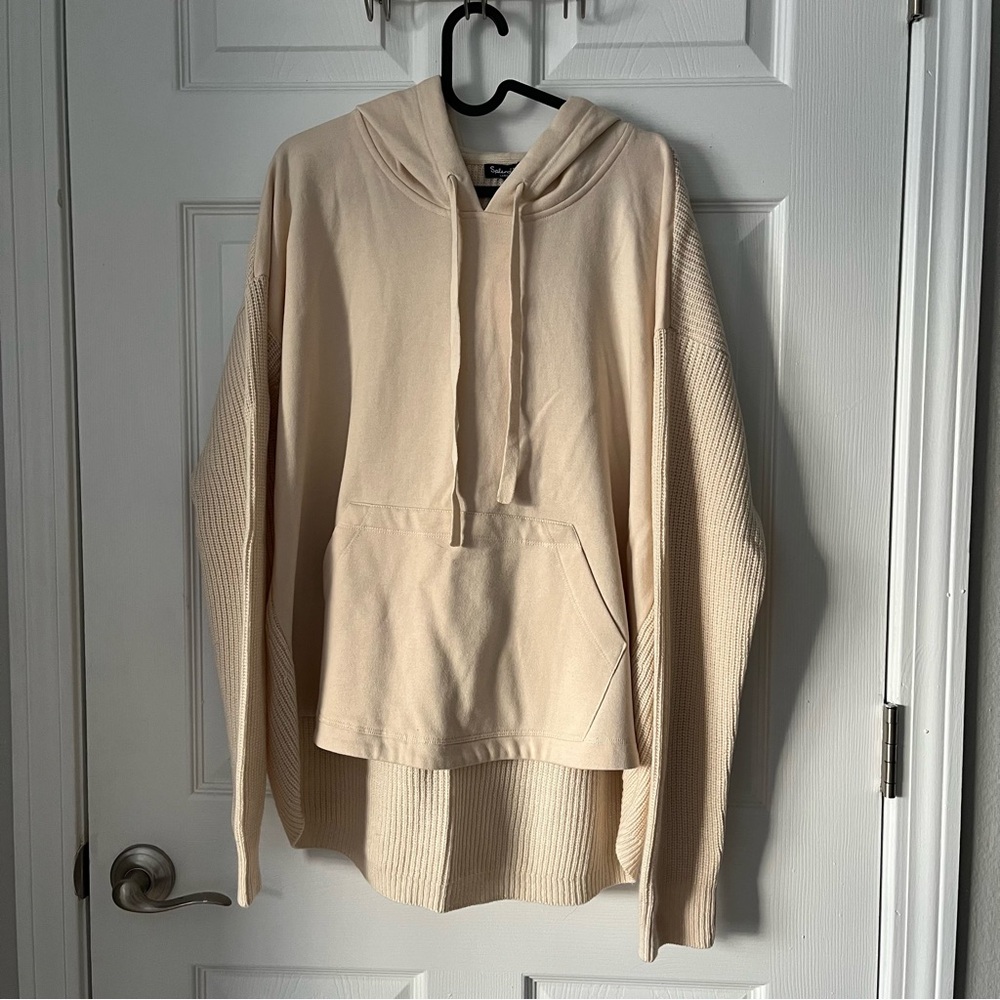 NWT Women's Splendid Cascade Hoodie size Large in Cream - Picture 2 of 6